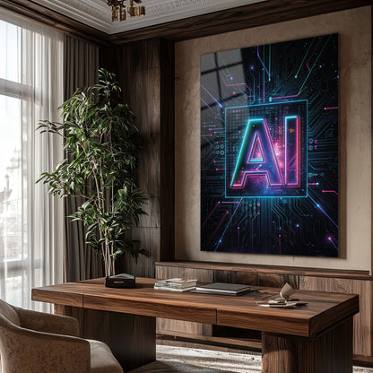 Yapay Zeka Çekirdeği Cam Tablo - 4 mm Temperli Cam Tablo - Ev, ofis dekorasyon
