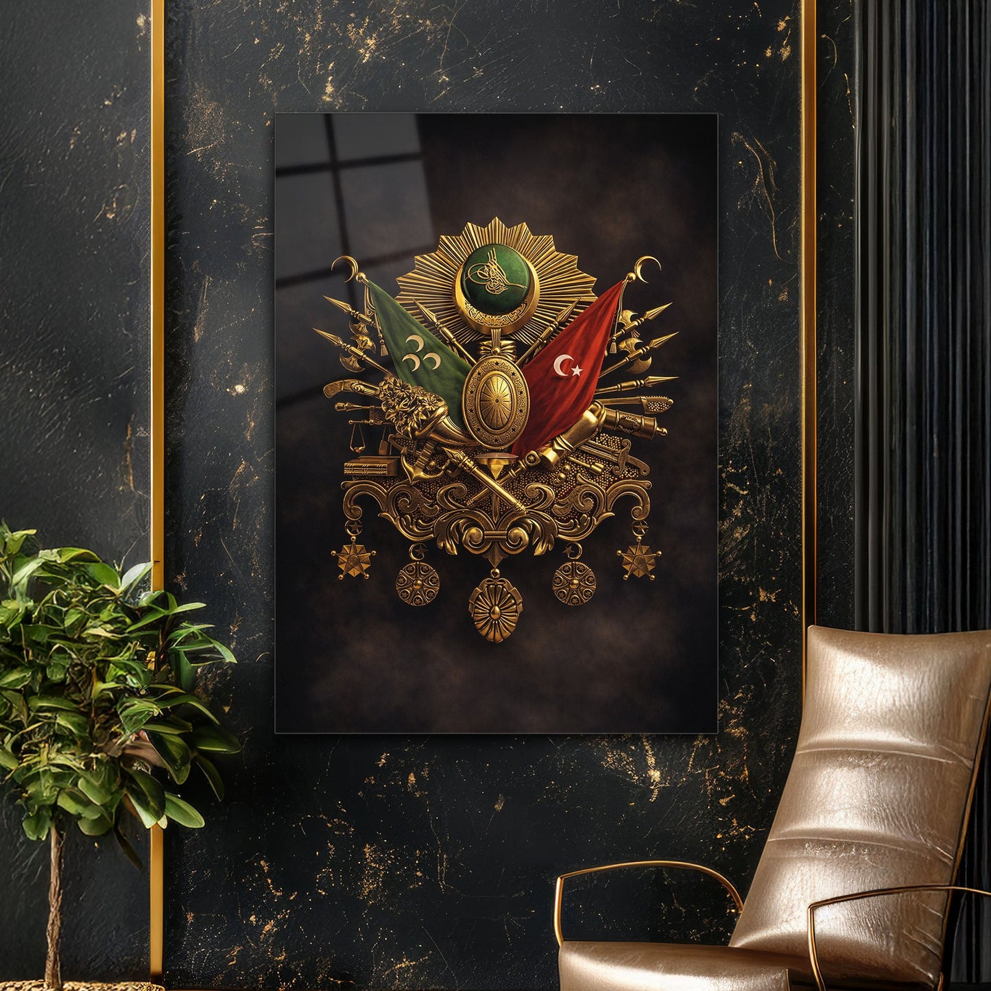 Osmanlı Devlet Arması Tarihi Milli Cam Tabلو