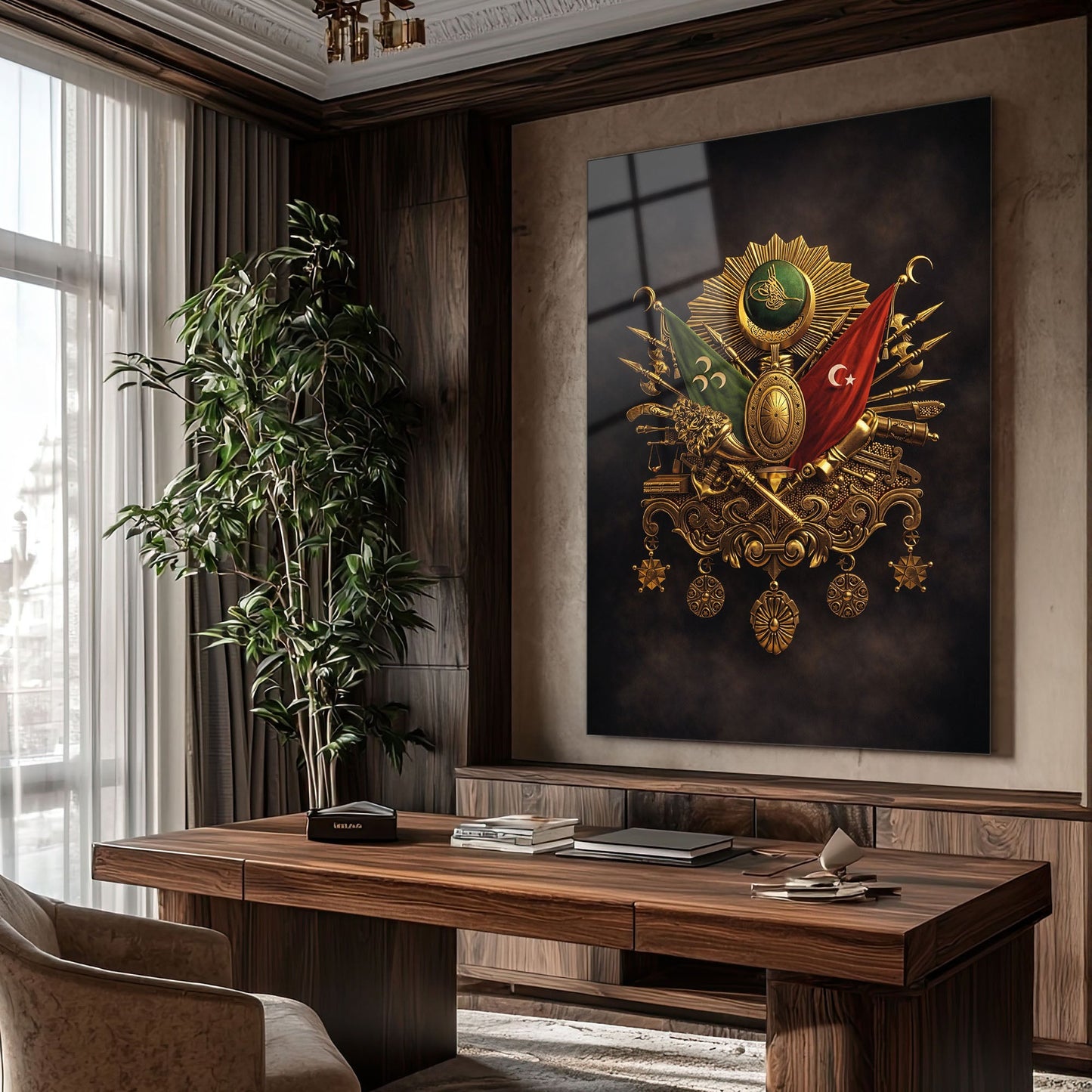 Osmanlı Devlet Arması Tarihi Milli Cam Tabلو