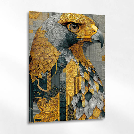 Modern Mozaik Kartal İllüstrasyon Cam Tablo