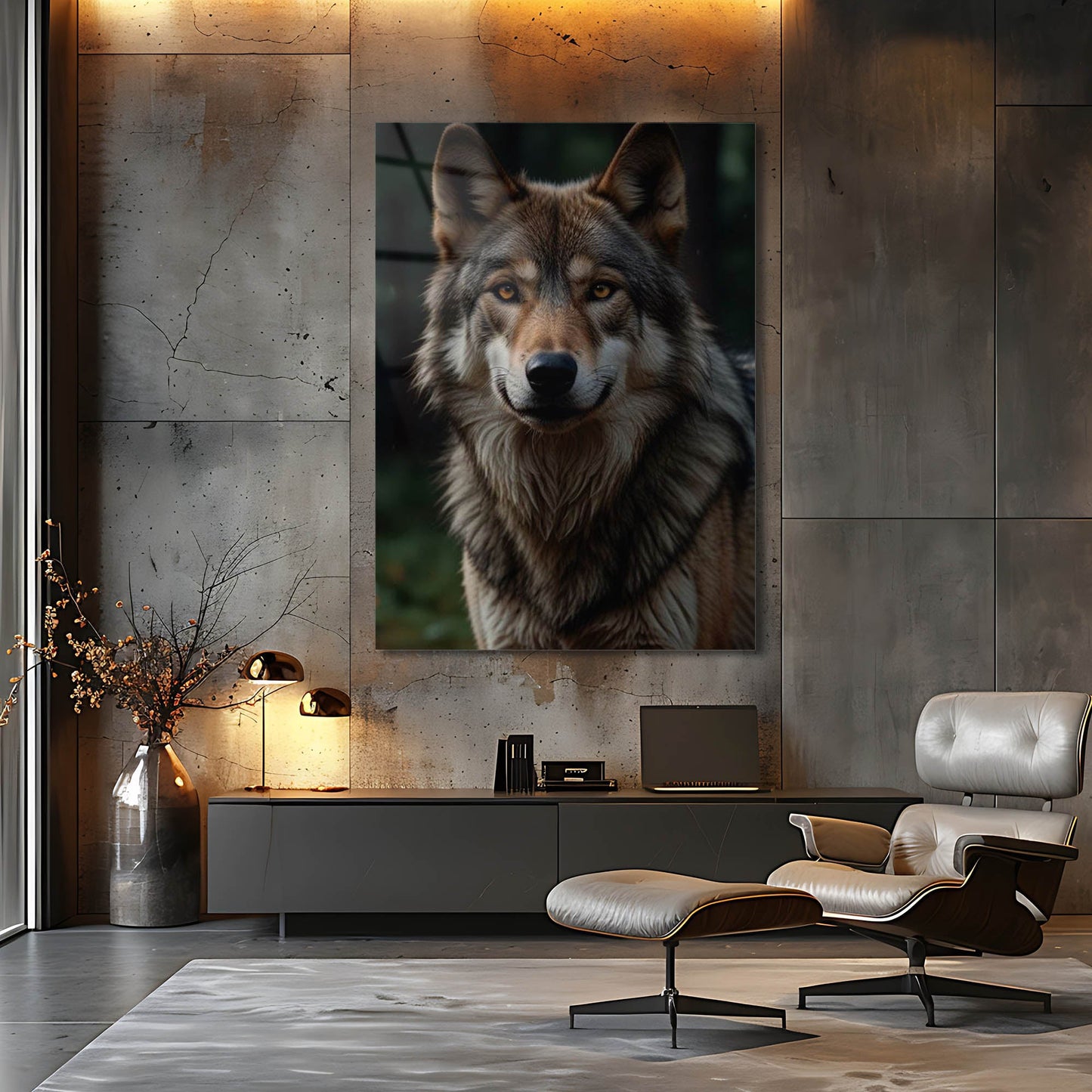 Alpha Kurt Doğal Portre Cam Tablo