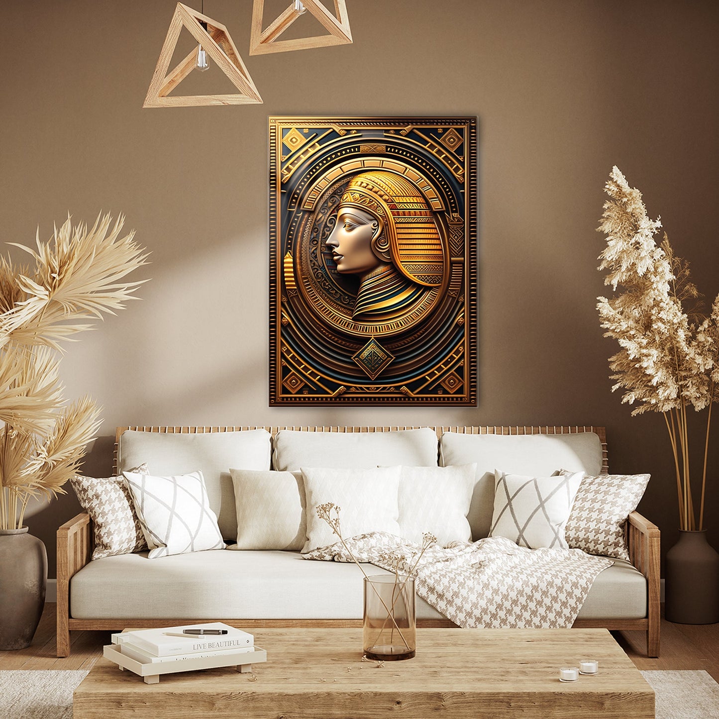 Antik Mısır Kraliçesi Profil Cam Tablo -  4 mm Temperli Cam Tablo - Ev, ofis dekorasyon