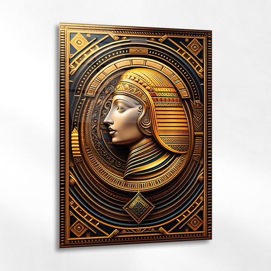 Antik Mısır Kraliçesi Profil Cam Tablo -  4 mm Temperli Cam Tablo - Ev, ofis dekorasyon