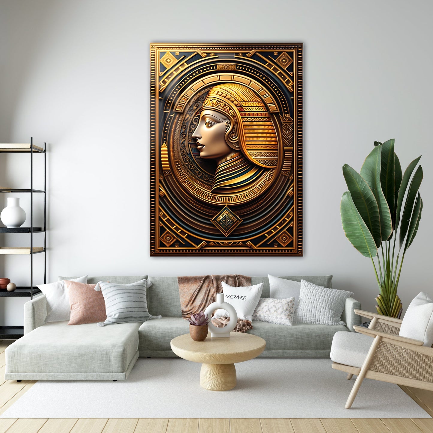 Antik Mısır Kraliçesi Profil Cam Tablo -  4 mm Temperli Cam Tablo - Ev, ofis dekorasyon