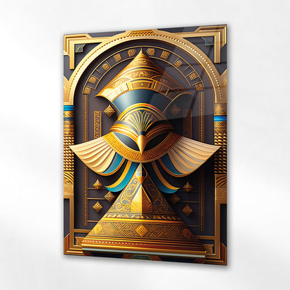 Antik Mısır Horus Sembolü Cam Tablo 4 mm Temperli Cam Tablo - Ev, ofis dekorasyon