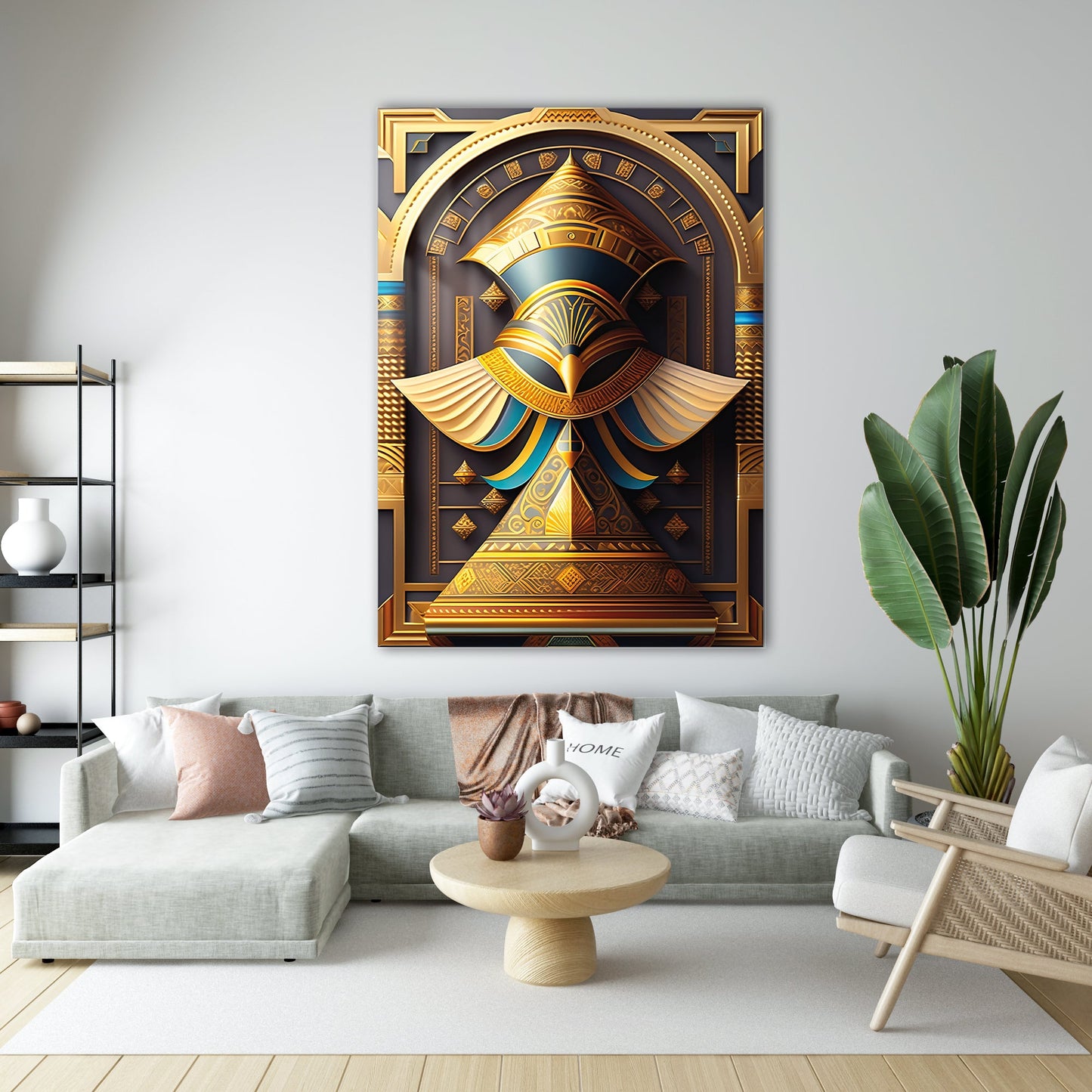 Antik Mısır Horus Sembolü Cam Tablo 4 mm Temperli Cam Tablo - Ev, ofis dekorasyon