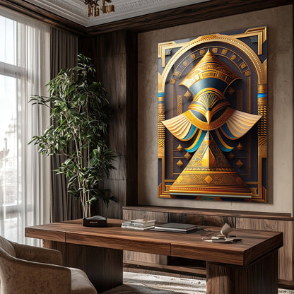 Antik Mısır Horus Sembolü Cam Tablo 4 mm Temperli Cam Tablo - Ev, ofis dekorasyon