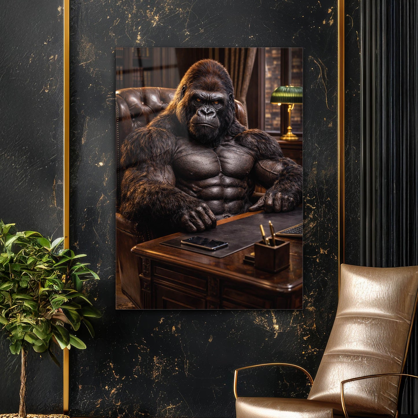 Güçlü Goril Masa Ofis Cam Tablo