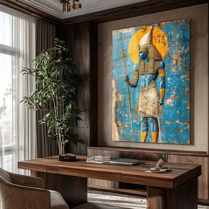 Antik Mısır Osiris Tanrısı Cam Tablo - 4 mm Temperli Cam Tablo - Ev, ofis dekorasyon