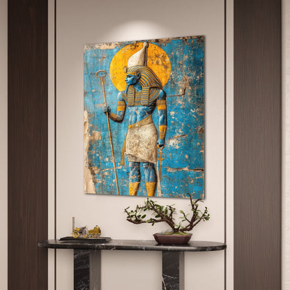 Antik Mısır Osiris Tanrısı Cam Tablo - 4 mm Temperli Cam Tablo - Ev, ofis dekorasyon