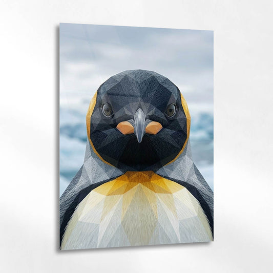 Low Poly Penguen Modern Cam Tablo