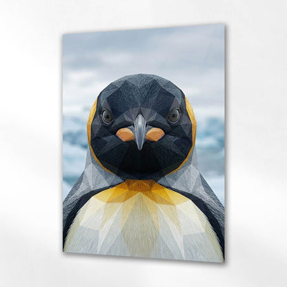 Low Poly Penguen Modern Cam Tablo