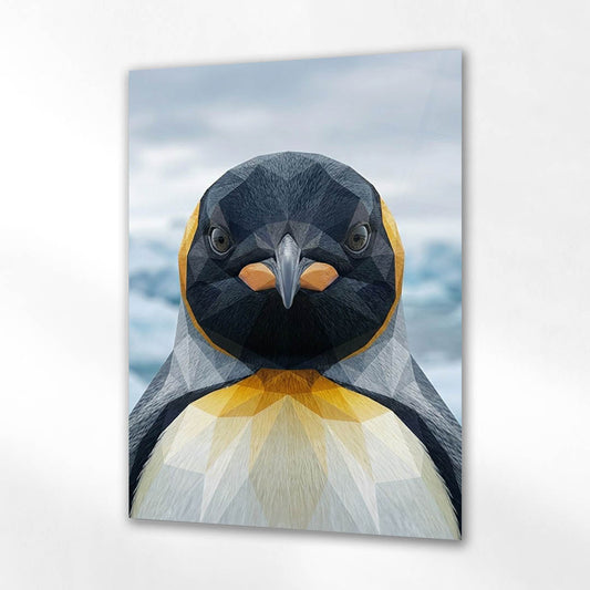 Low Poly Penguen Modern Cam Tablo