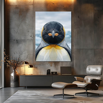 Low Poly Penguen Modern Cam Tablo