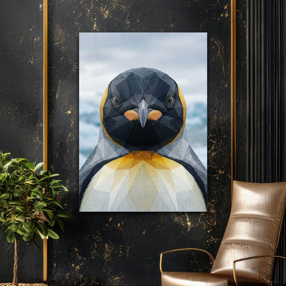 Low Poly Penguen Modern Cam Tablo