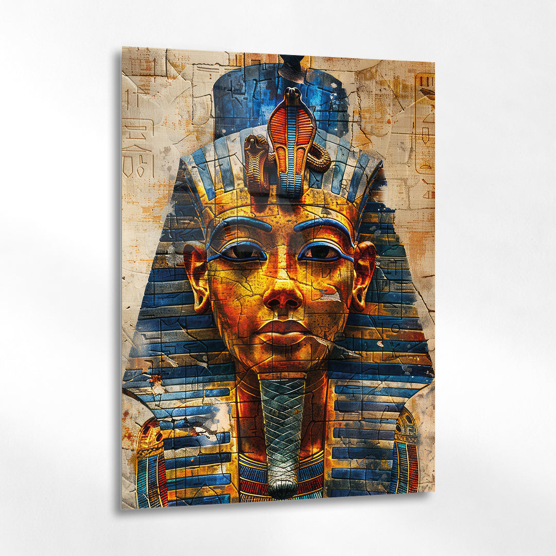 Antik Mısır Firavun Maskesi Cam Tablo