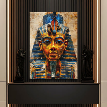 Antik Mısır Firavun Maskesi Cam Tablo