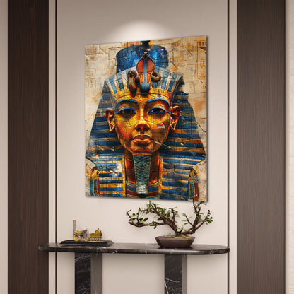 Antik Mısır Firavun Maskesi Cam Tablo