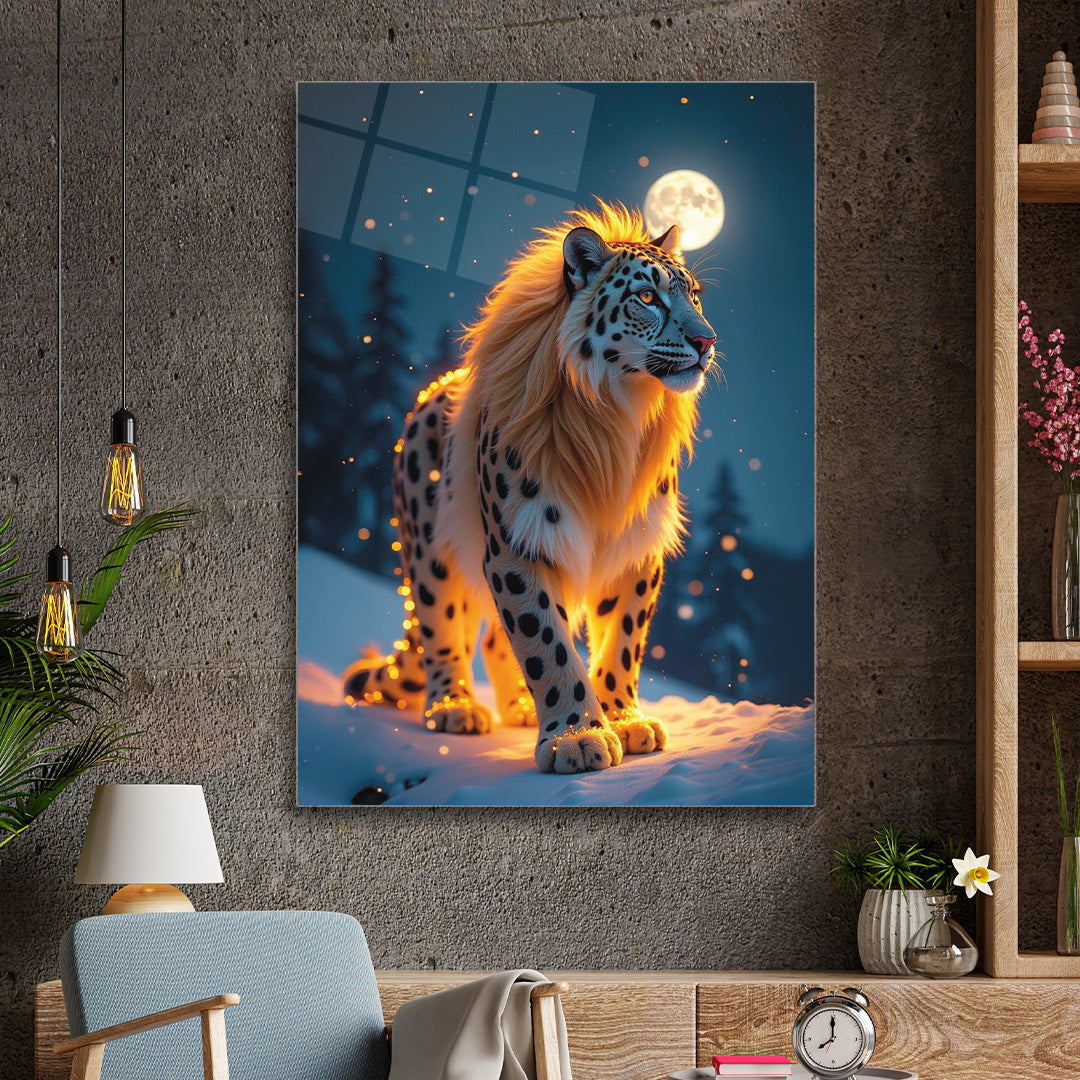 Gold Lion - Glass Painting