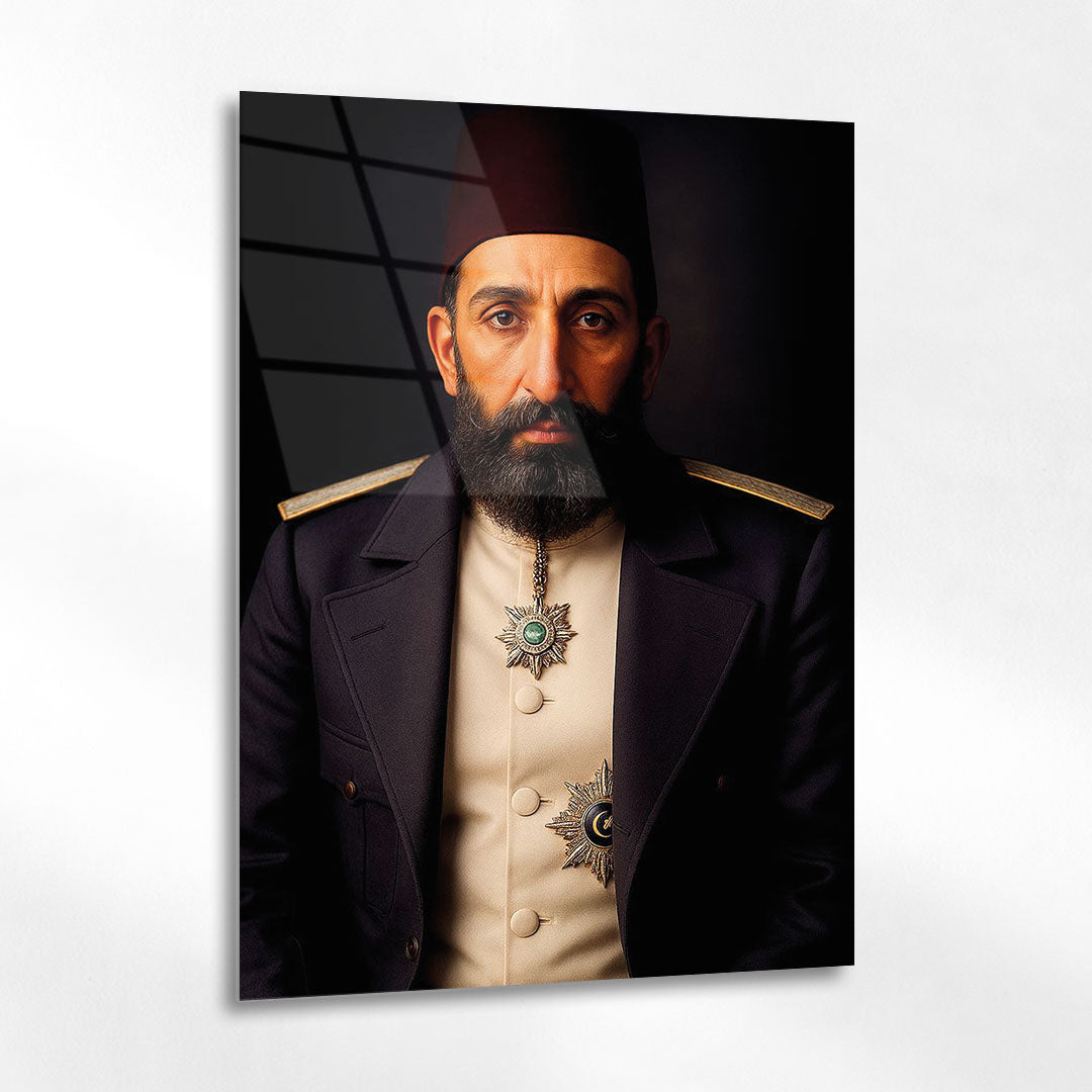 Sultan Abdülhamid Han Tarihi Portre Cam Tablo