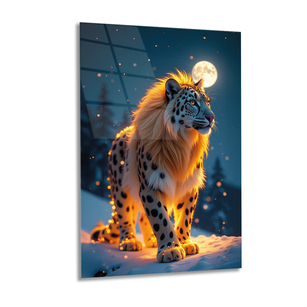 Gold Lion - Glass Painting