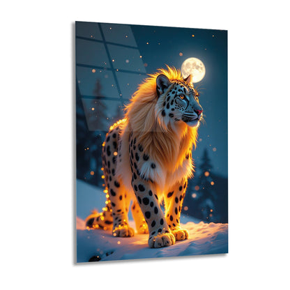 Gold Lion - Glass Painting