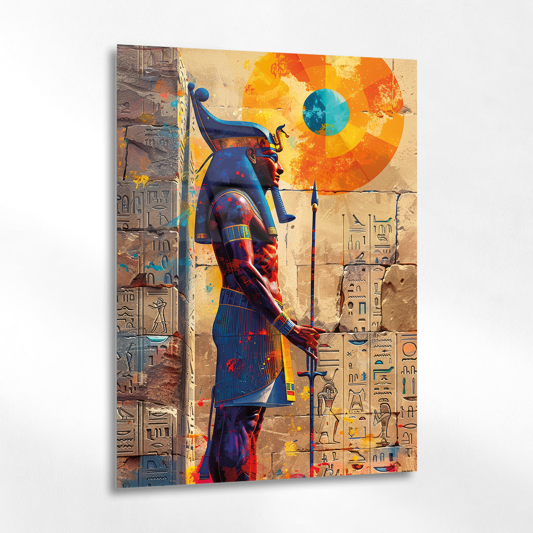 Antik Mısır Ra Güneş Tanrısı Cam Tablo