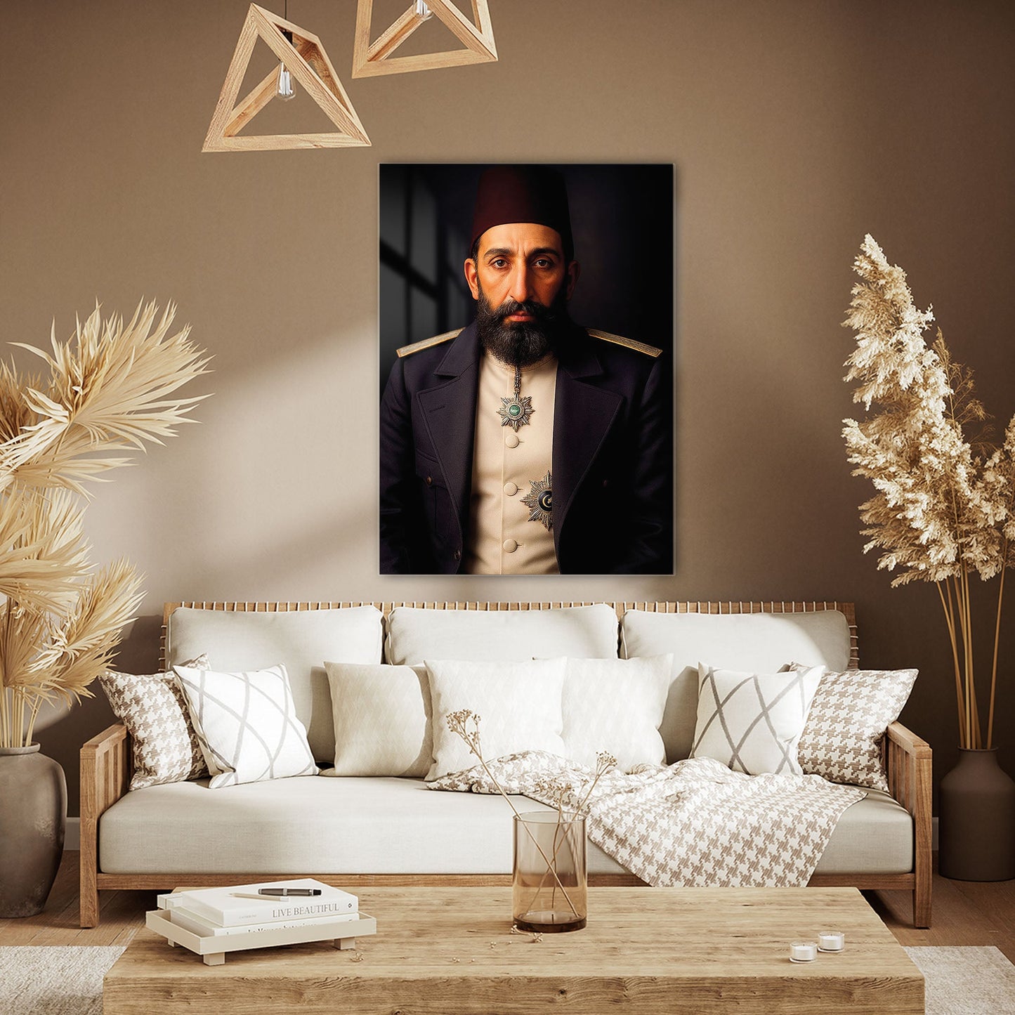 Sultan Abdülhamid Han Tarihi Portre Cam Tablo