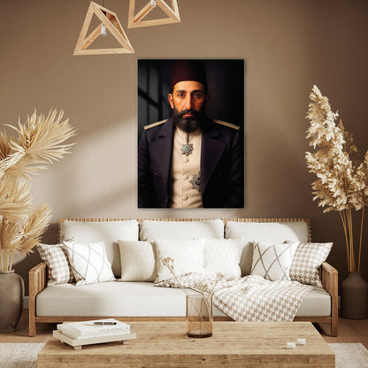 Sultan Abdülhamid Han Tarihi Portre Cam Tablo