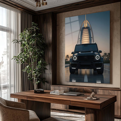 Mercedes G Serisi Cam Tablo – Dubai Burj Al Arab Sahnesi