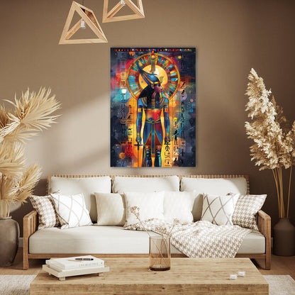 Antik Mısır Tanrıçası Cam Tablo – Güneş Diskli Tanrıça