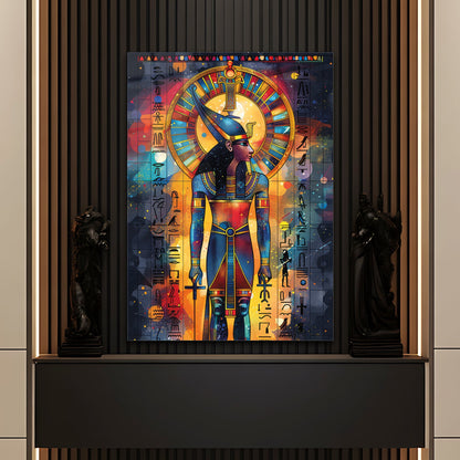 Antik Mısır Tanrıçası Cam Tablo – Güneş Diskli Tanrıça