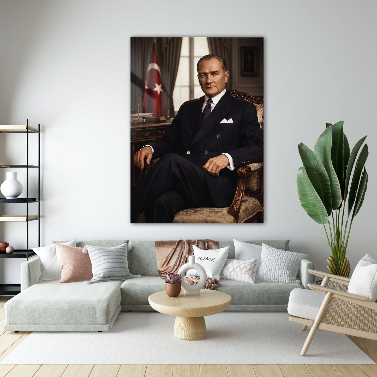 Atatürk Makam Odası Klasik Resmi Portre Cam Tablo