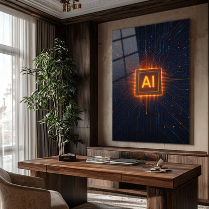 Yapay Zeka Teknolojisi Cam Tablo – AI Çip Tasarımı