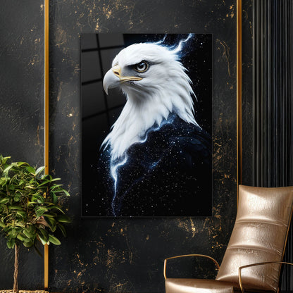 Kozmik Kartal Modern Sanat Cam Tablo