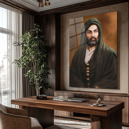 Hz. Ali Portre Cam Tablo – Klasik Osmanlı Stil