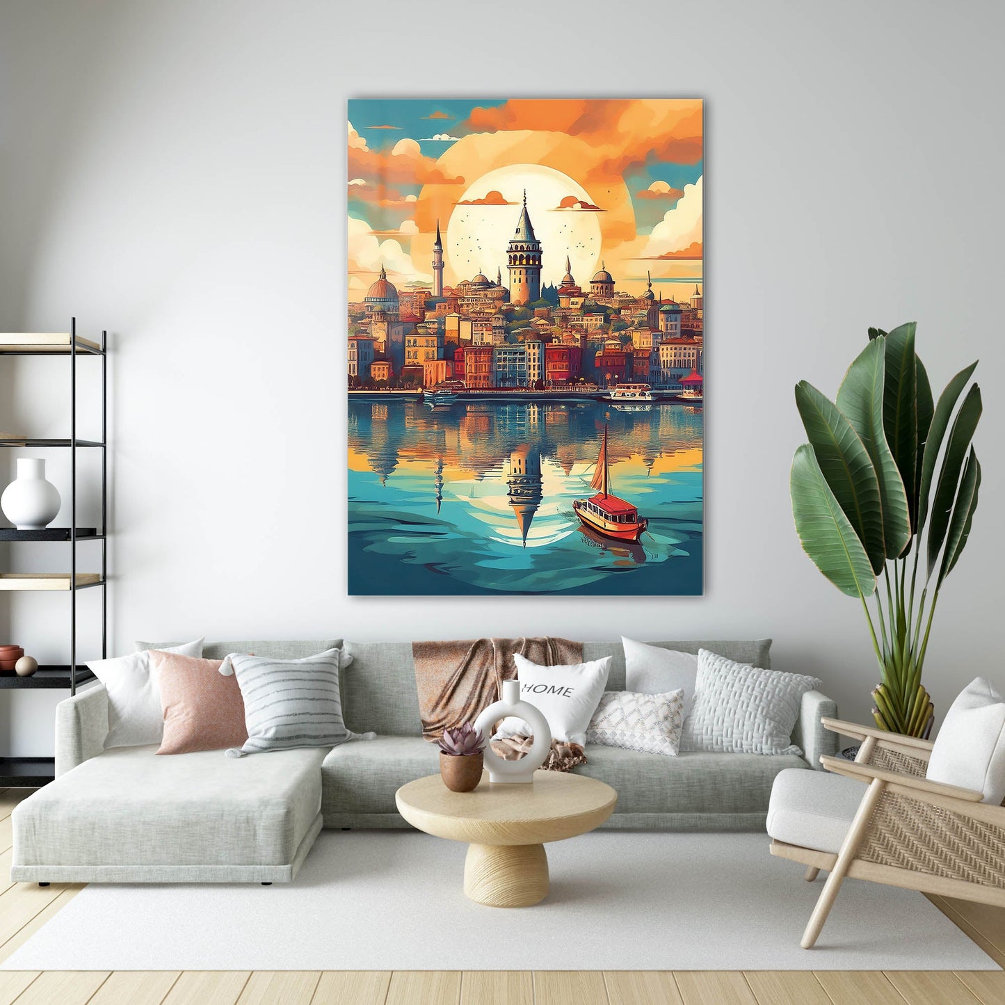 Galata Kulesi Gün Batımı İstanbul Cam Tablo