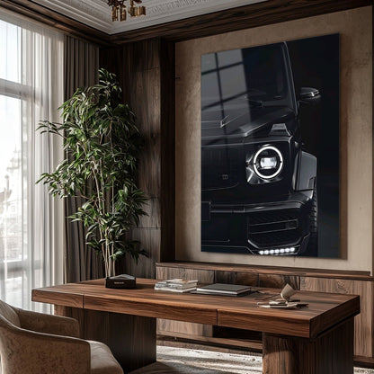 Mercedes-Benz G Serisi Cam Tablo – Siyah Ön Detay - 4 mm Temperli Cam Tablo - Ev, ofis dekorasyon