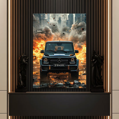 Mercedes G Serisi Cam Tablo – Aksiyon ve Patlama Sahnesi