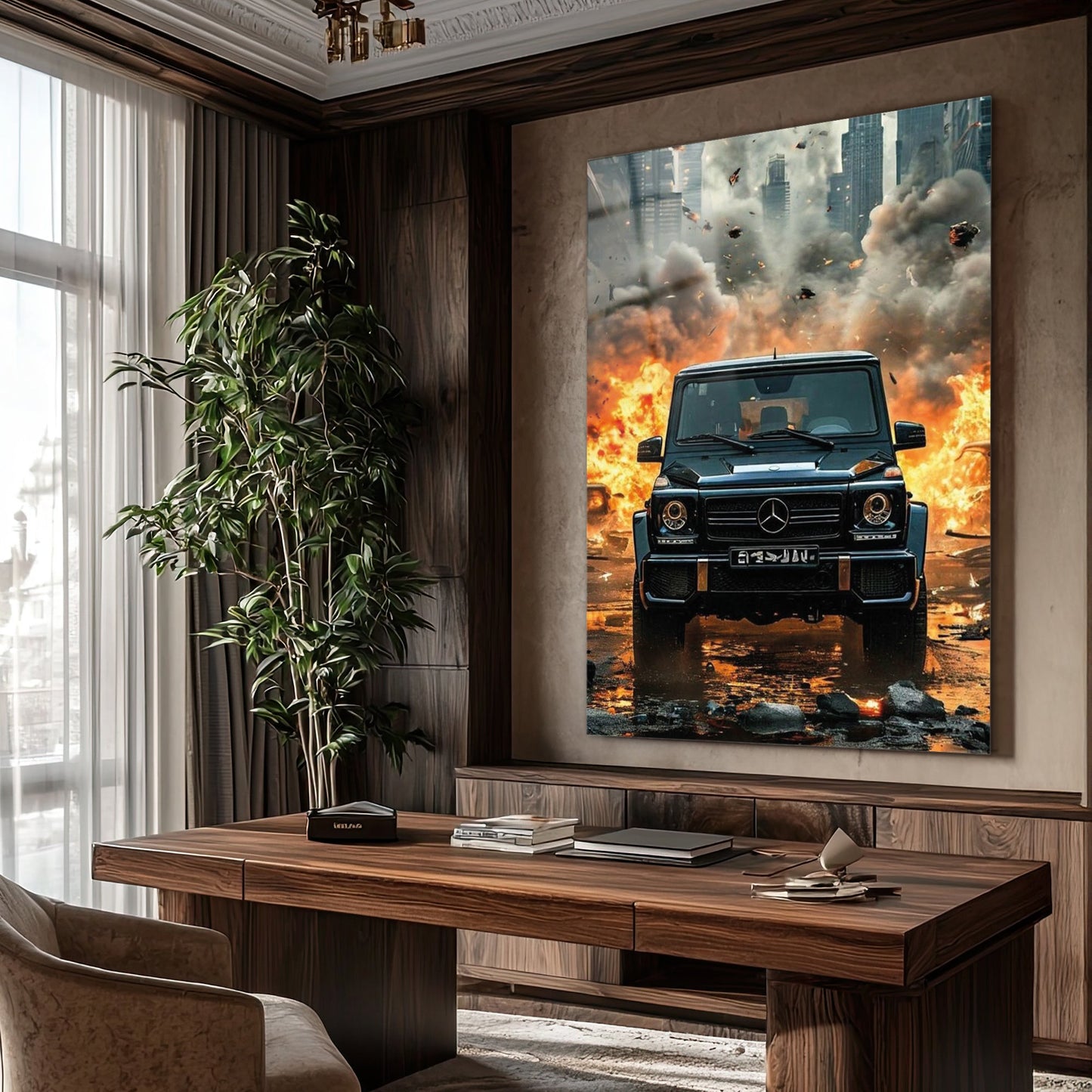 Mercedes G Serisi Cam Tablo – Aksiyon ve Patlama Sahnesi