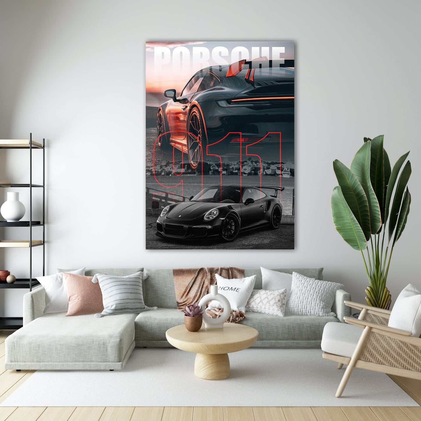 Porsche 911 Çift Tasarım Cam Tablo