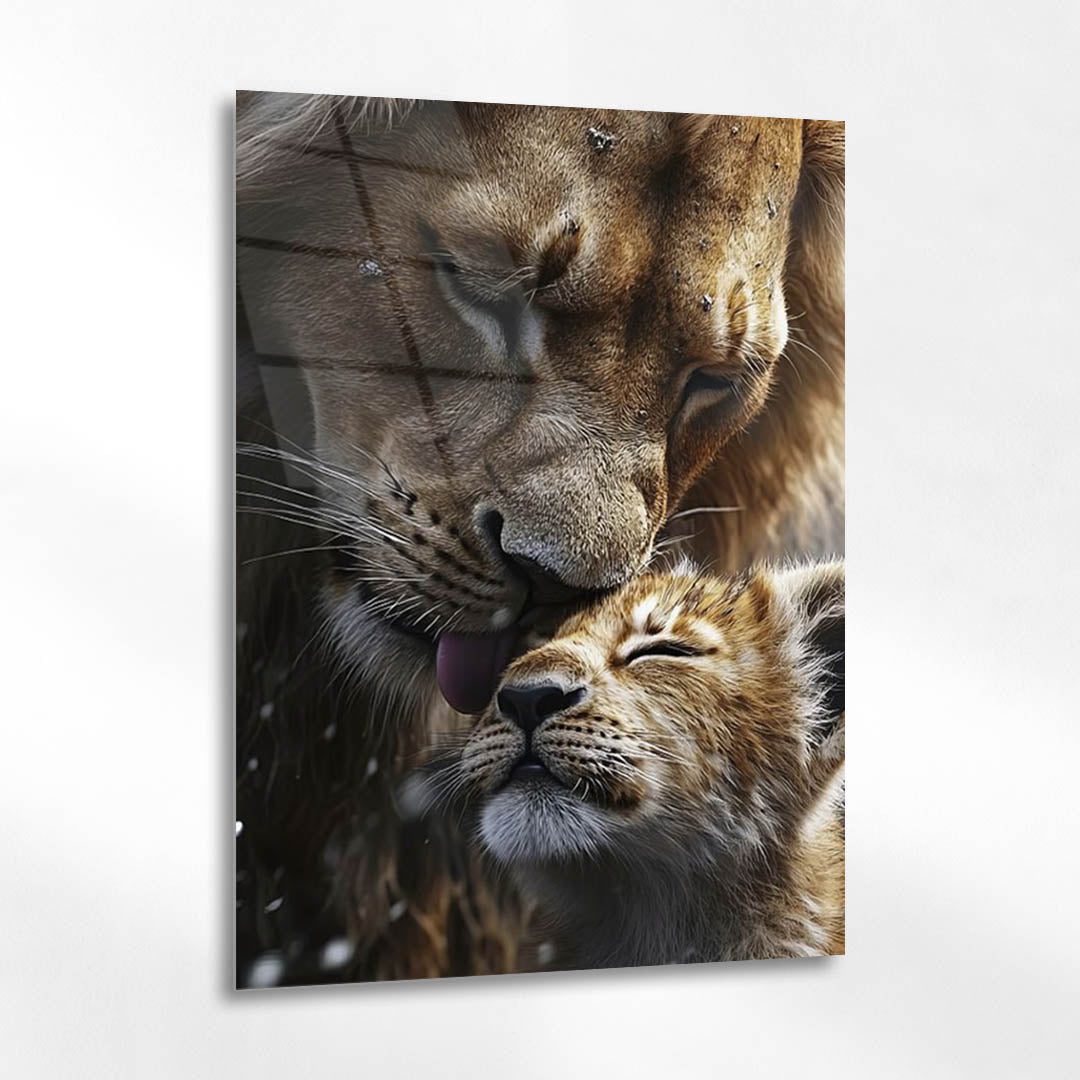 Anne Aslan Şefkat Anı Cam Tablo