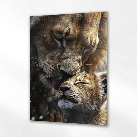 Anne Aslan Şefkat Anı Cam Tablo