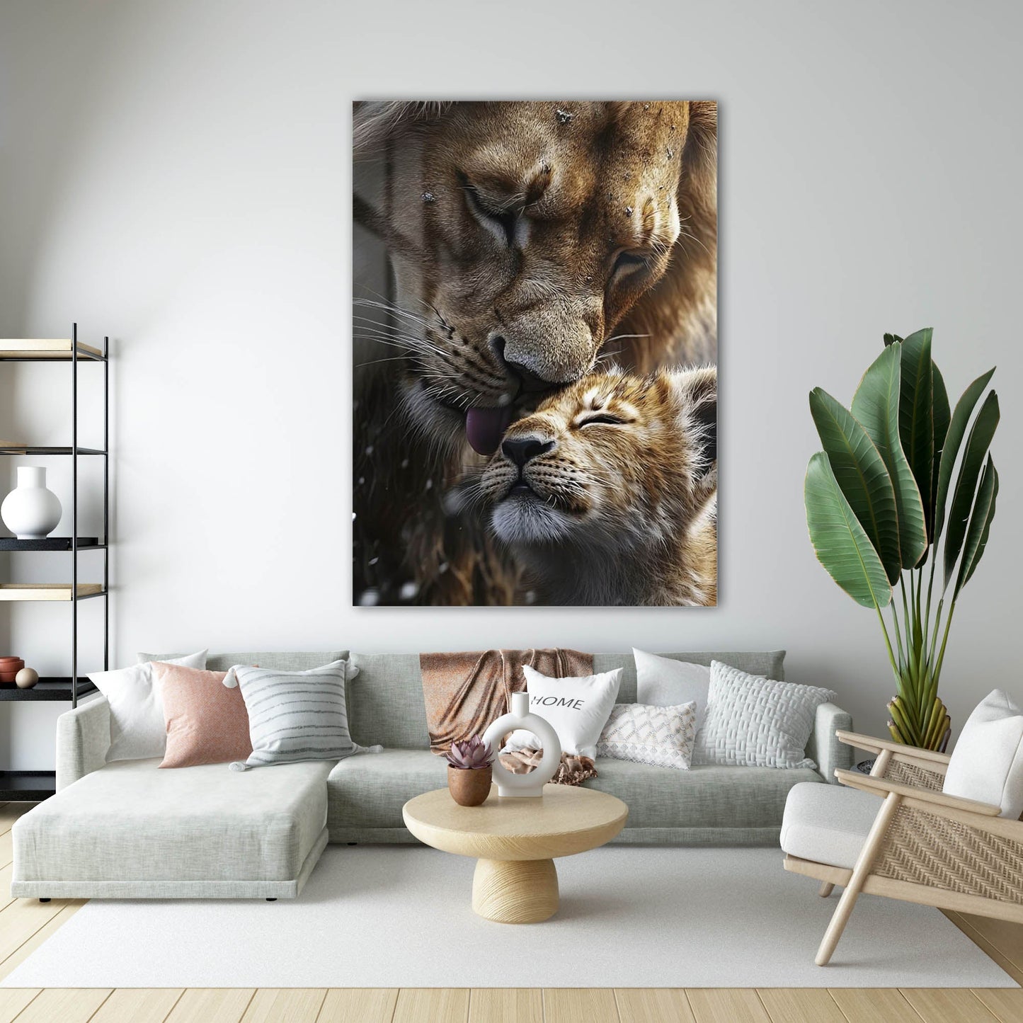 Anne Aslan Şefkat Anı Cam Tablo