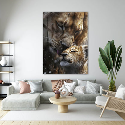 Anne Aslan Şefkat Anı Cam Tablo