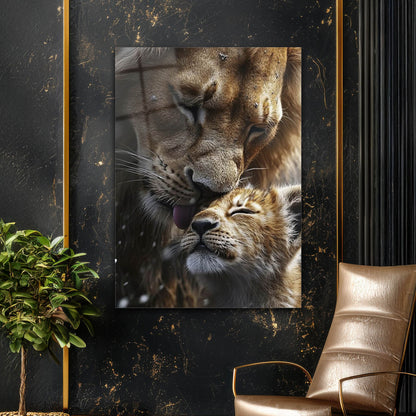 Anne Aslan Şefkat Anı Cam Tablo