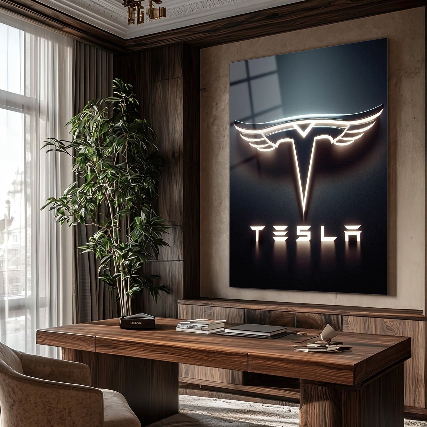 Tesla Cam Tablo – Elektrikli Otomobil Logo Tasarımı