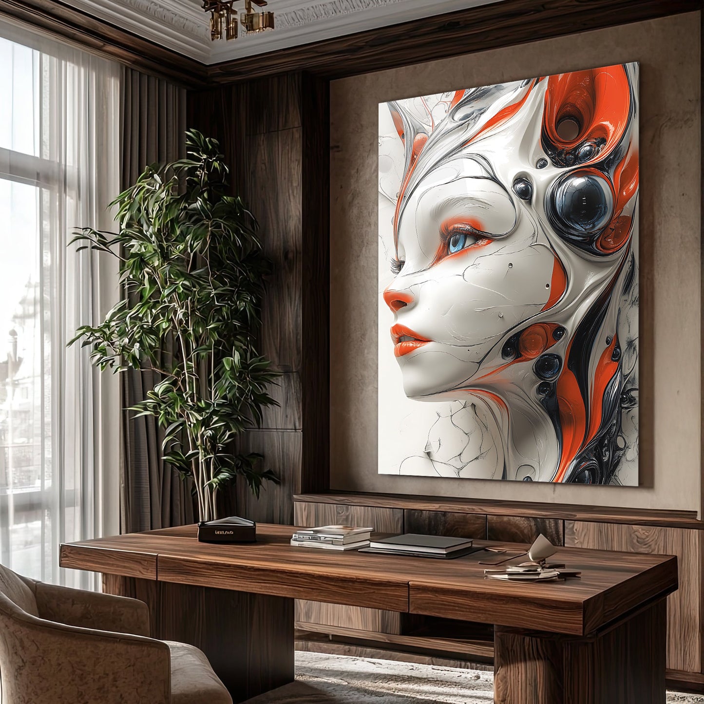 Akışkan Ruh - 4 mm Temperli Cam Tablo - Ev, ofis dekorasyon