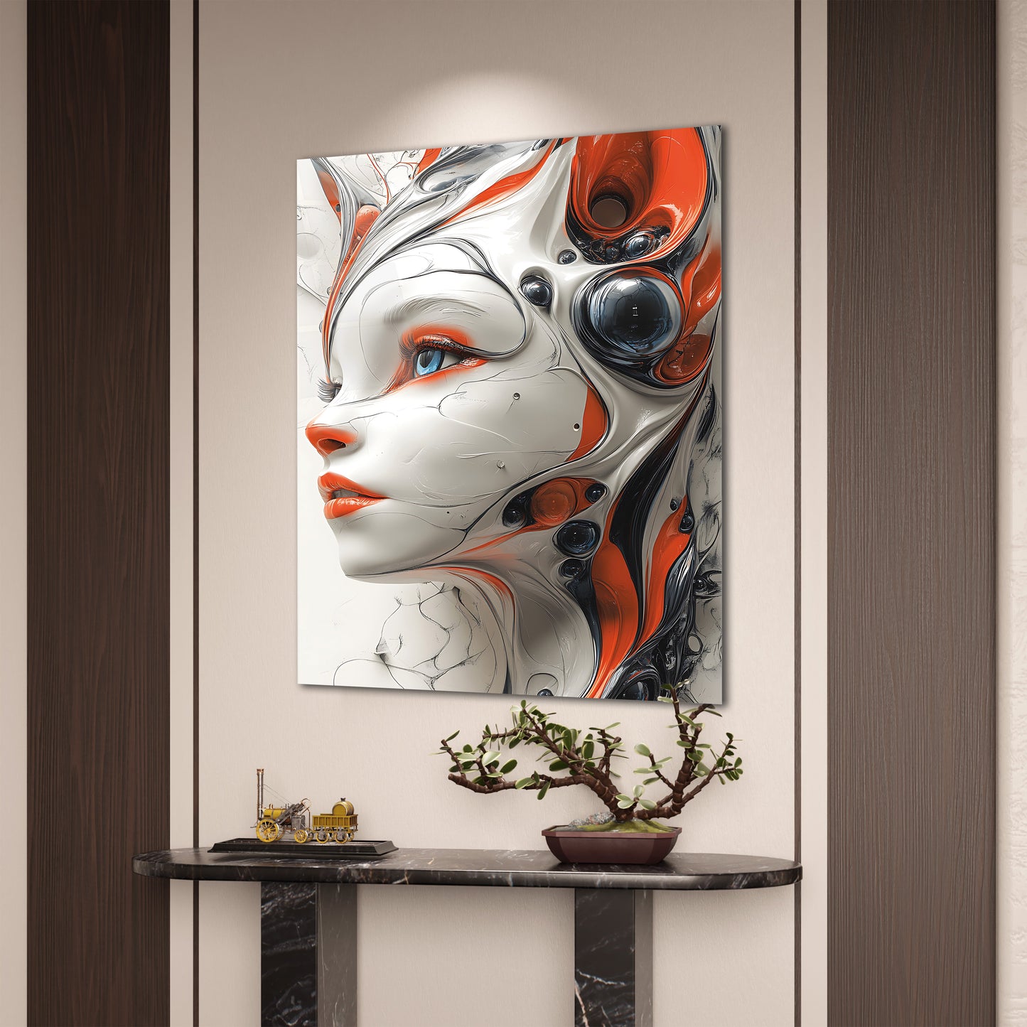 Akışkan Ruh - 4 mm Temperli Cam Tablo - Ev, ofis dekorasyon