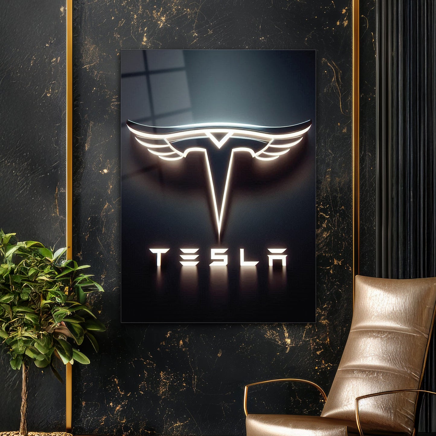Tesla Cam Tablo – Elektrikli Otomobil Logo Tasarımı